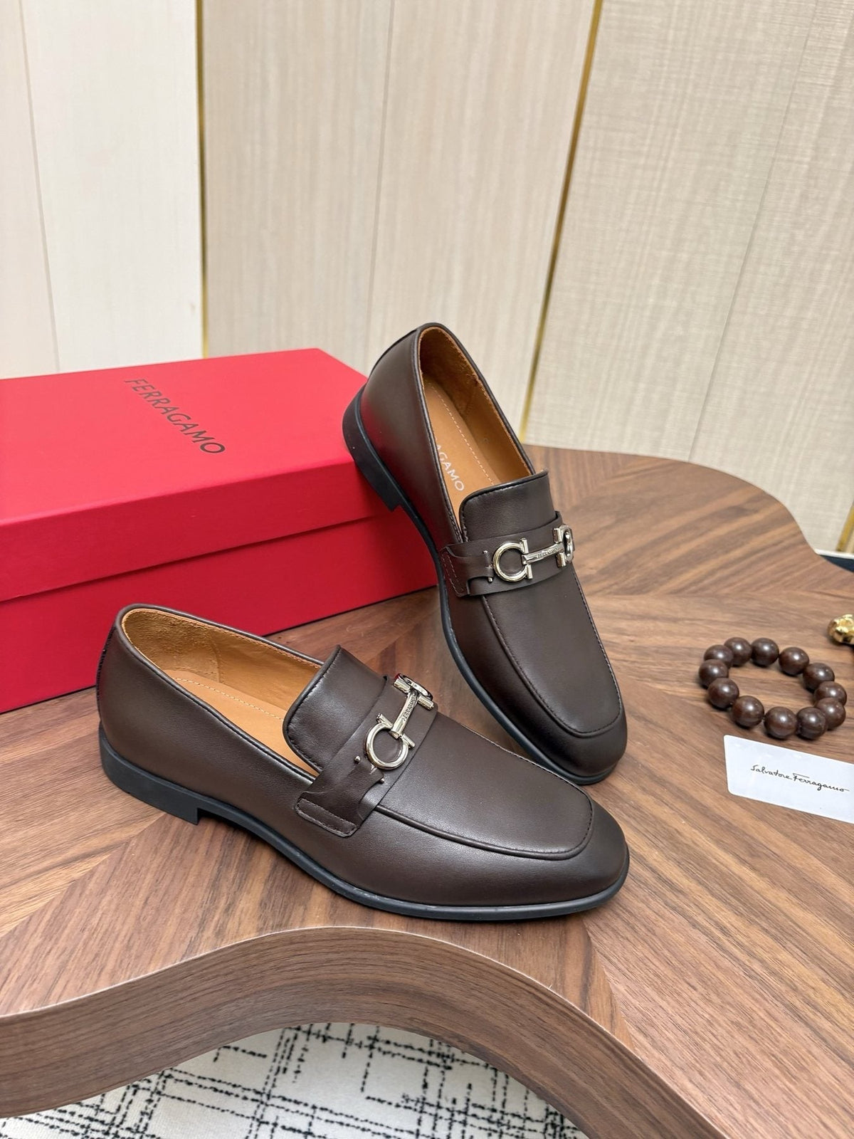 Ferragamo Men's Metal Bit Loafers - Leather Lining